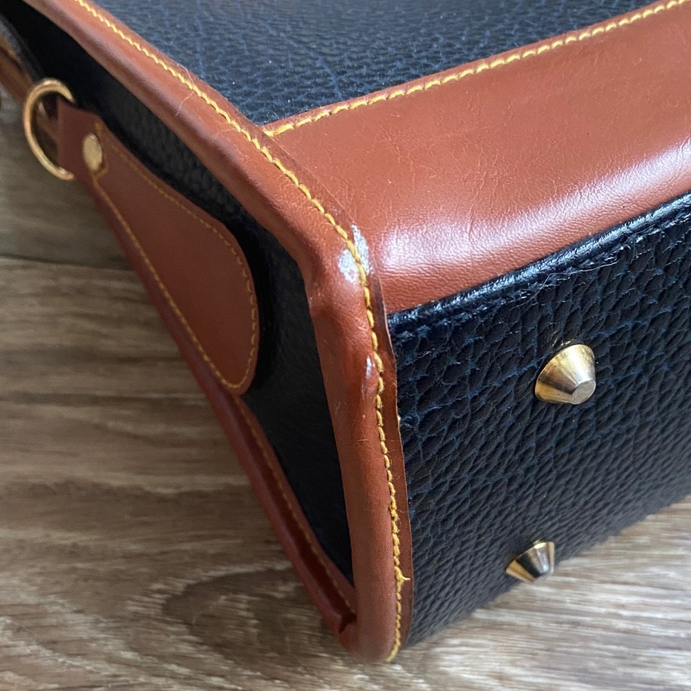 Dooney & Bourke Black and Brown Pebbled Leather Satchel - Picture 6 of 15
